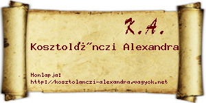 Kosztolánczi Alexandra névjegykártya